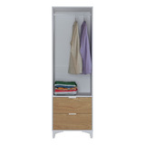 Closet Mood 2p2c Hyggesign 57x178x47cm. Blanco / Madera Color Blanco/madera