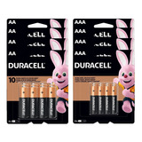 Kit 64 Pilhas Duracell 32aaa Palitos +32 Aa Pequenas Pack16