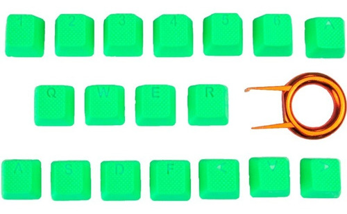 Rubber Gaming Backlit Keycaps-18 Keys  Verde Neon