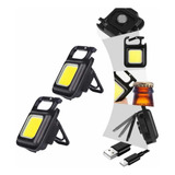 Linterna Mini Recargable Set X2 Multifuncional Led Cob.