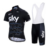 Uniforme Ciclismo Ruta Mtb Sky Negro Badana En Gel