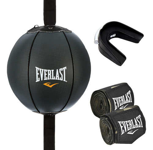 Kit De Box Pera Doble Piel Venda Y Protector Everlast