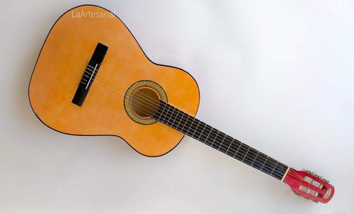 Guitarra Económica La Artesanal Con Funda, Púa Y Accesorios 