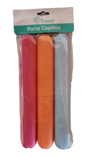 3 Porta Cepillos De Dientes Viaje Estuche Plástico Colores 