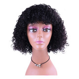 Peluca De Cabello Humano Rizado Natural De 35cm