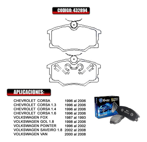 Pastilla Freno Delantera Volkswagen Pointer 96 97 98  432894 Foto 2