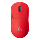Logitech G Pro X Superlight, Mouse Gamer Inalámbrico, Rojo