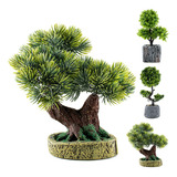 Vaso Bonsai Com Árvore Artificial Realista Decorativo Resina