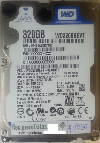 Western Digital Wd3200bevt-80a0rt0 320gb, 2022 Recuperodatos