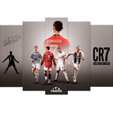 Cr7 El Bicho Futbol Real Cuadros 5 Partes 70x50