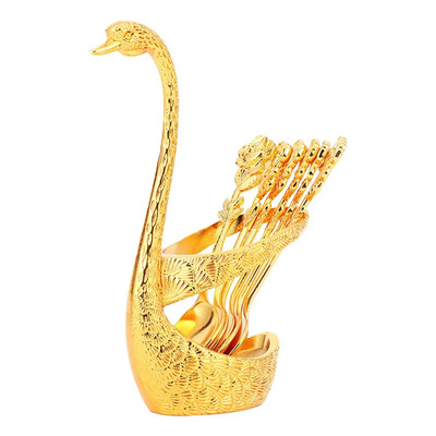 Organizador De Suporte Base Cisne Com 6 Colheres
