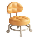 . Silla Con Asiento De Ruedas Taburete De Pedicura Naranja