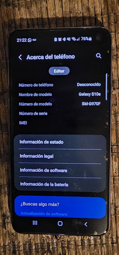 Celular Samsung S10e Como Nuevo Cta 