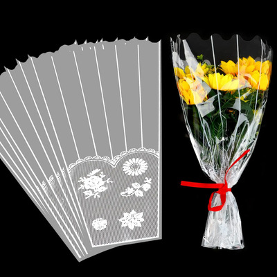 100 Bolsas De Plástico For Ramos De Flores, Fundas De