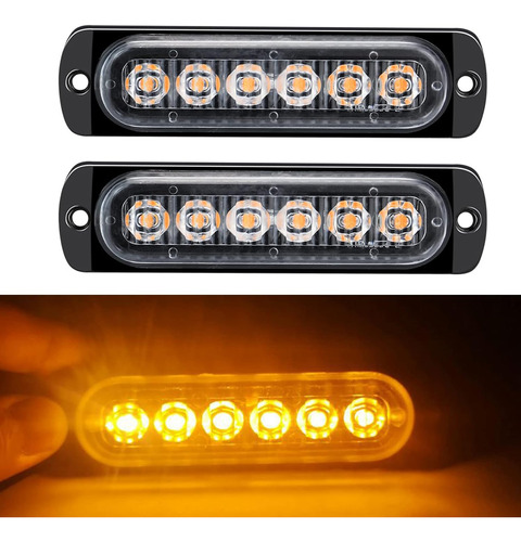 2 Pieces 12-24v Led Strobe Emergency Warning Lights