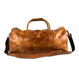 Maleta Duffel Grande 100% Piel Estuche Incluido Ag Leather Color Miel