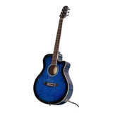 Guitarra Acústica Parquer Master Gac209tbbleq4 Para Diestros Azul Marina Laca