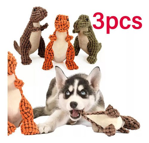 . Juguetes Resistentes For Perros: Kit 3 Dino Dinosaurios