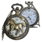 Reloj Bolsillo Personalizado En Laser White Horse