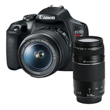 Câmera Canon T7 + Lente 18-55mm + Lente 75-300mm