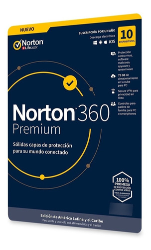Norton 360 Premium - 10 Dispositivos, 1 Año