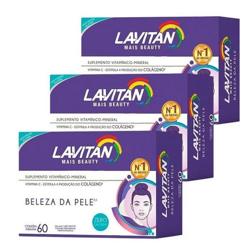 Kit 3 Lavitan Beleza Da Pele 3x 60 Cápsulas