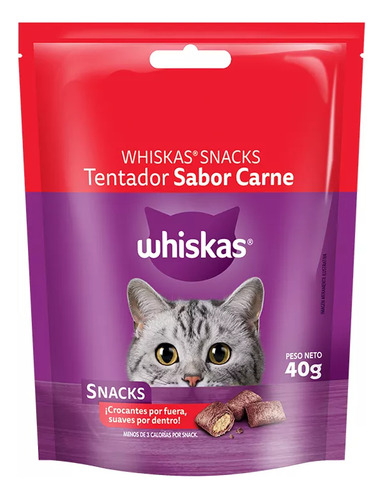 Whiskas Snacks Tentador Sabor Carne 40gr X1u