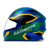 Capacete Fechado Masculino Pro Tork R8 Patriota Cor Azul-verde Tamanho Do Capacete 58