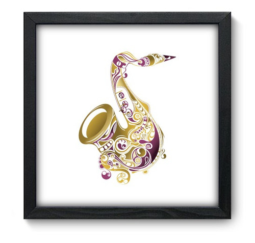 Quadro Decorativo - Saxofone - 33cm X 33cm - 076qdg