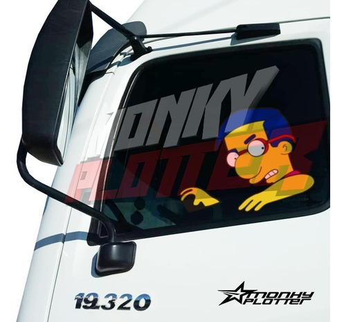 Vinilo Ventana Camion - Simspons Milhouse   Camioneros