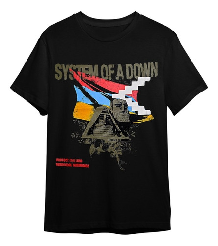 Camiseta Plus Size System Of A Down Preta Banda De Rock Unis