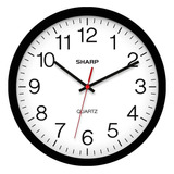 Reloj De Pared Sharp, Negro, Silencioso, No Hace Tictac, 14