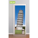 Adesivo Decorativo Para Porta Torre De Pisa Itália Mod. 481