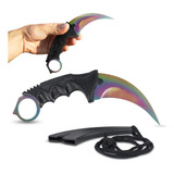 Karambit Ops Deep Tornasol Con Filo Y Funda Rigida Al03