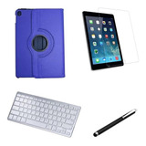 Kit Capa 360/can/pel/teclado Branco New iPad 9g- 10.2  Azul