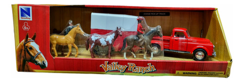 Valley Ranch Dodge Pick Up 1/43 Con Remolque De Caballos