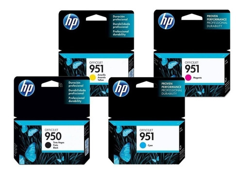 Combo 4 Cartuchos Originales Hp 950 + 951 8100 8600 8620