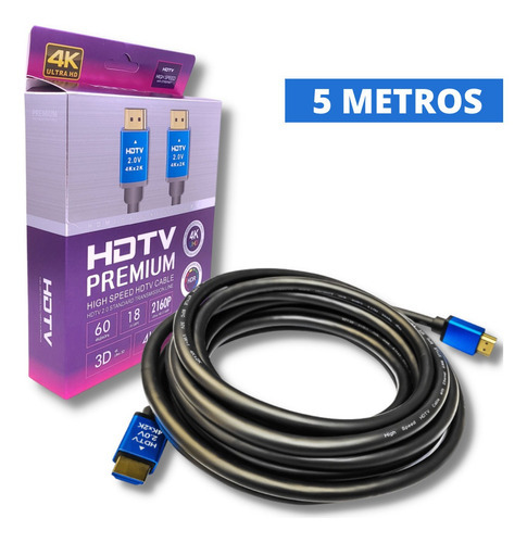 Cable Hdmi 5 Metros 4k 60hz Arc Hdr Amitosai Mts-hdmi4k500