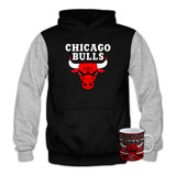 Poleron Bicolor + Taza, Chicago Bulls, Nba, Basketball, Fans, Xxxl