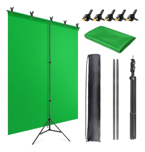 Portátil De Pantalla Verde Kit De Soporte Para Vídeo Zoom Color Negro Diseño Impreso Liso