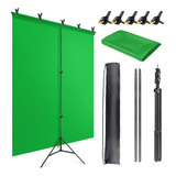 Portátil De Pantalla Verde Kit De Soporte Para Vídeo Zoom Color Negro Diseño Impreso Liso