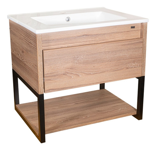 Mueble De Baño Ralf Lavamanos Cajón Y Repisa Café 700 Mm