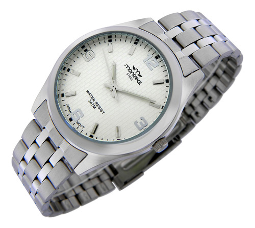 Reloj Montreal Hombre Ml1757 100% Acero Agujas Luminosas