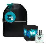 Set Perfume Hot In Black Edp 80 Ml Con Mochila Plaisance