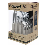 Set Cubierto Carol X24 Tenedor Cuchillo Cuchara Cucharita Zt