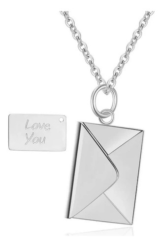 Collar Cartas De Amor Sobre Mensaje Love - Acero Inoxidable