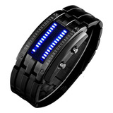 1 Reloj Binario Luz Azul Led Electronico Hombre Mujer