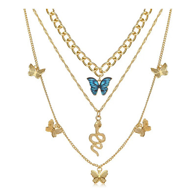 *v ~ Elegante Collar Con Colgante De Mariposa Y Gargantilla