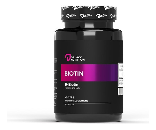 Biotina 10.000mcg - Uñas Piel Y Cabello - 60 Capsulas | Dr Jack Nutrition 