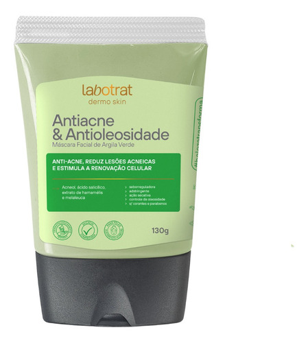 Máscara Facial De Argila Verde Labotrat 130ml Antiacne Tipo De Pele Todo Tipo De Pele